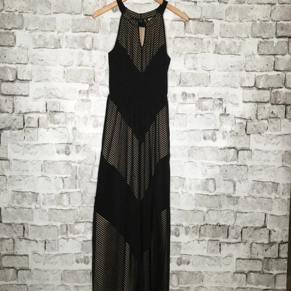 Apt 9 Maxi Dress Halter Black with Nude Lining
